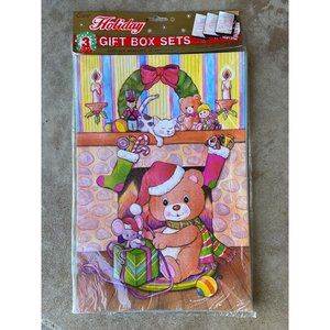 CHRISTMAS GIFT BOXES - Set of 3 - NIP - Vintage - Crest Holiday Gift Boxes - 14"